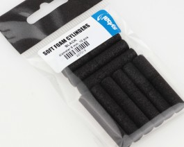 Soft Foam Cylinders, Black, 8 mm